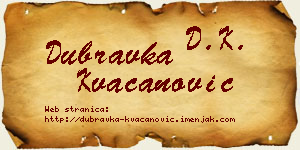 Dubravka Kvačanović vizit kartica